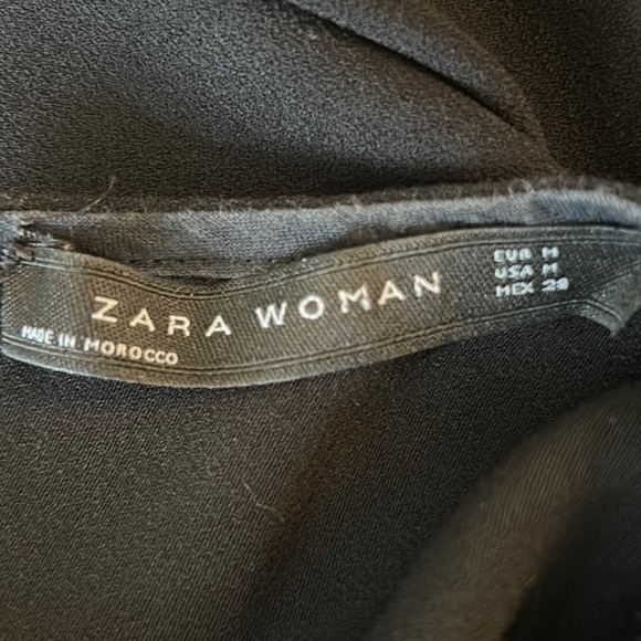 Zara Black Tie Waist Bow Detail Sheath Midi Dress - M - Picture 14 of 16